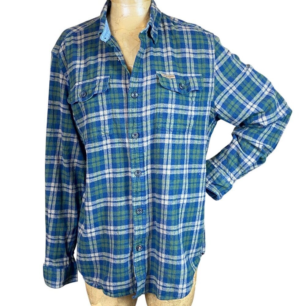 Field & Stream Plaid Cotton‎ Flannel Button Down Shirt XL #51S